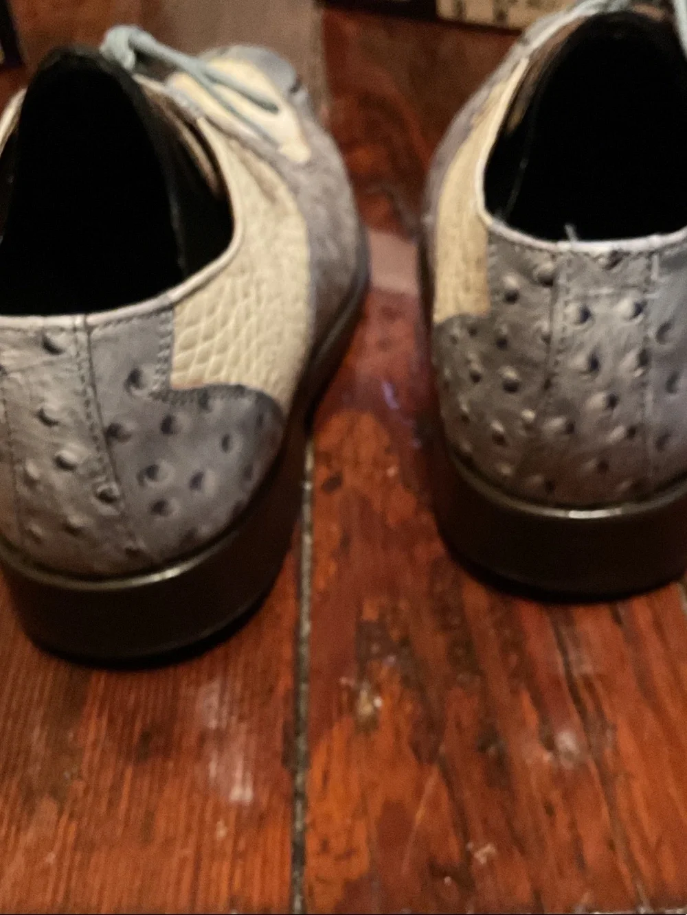 Stacy Adams Two-Tone Gray & Cream Men's Oxford Dress Shoes